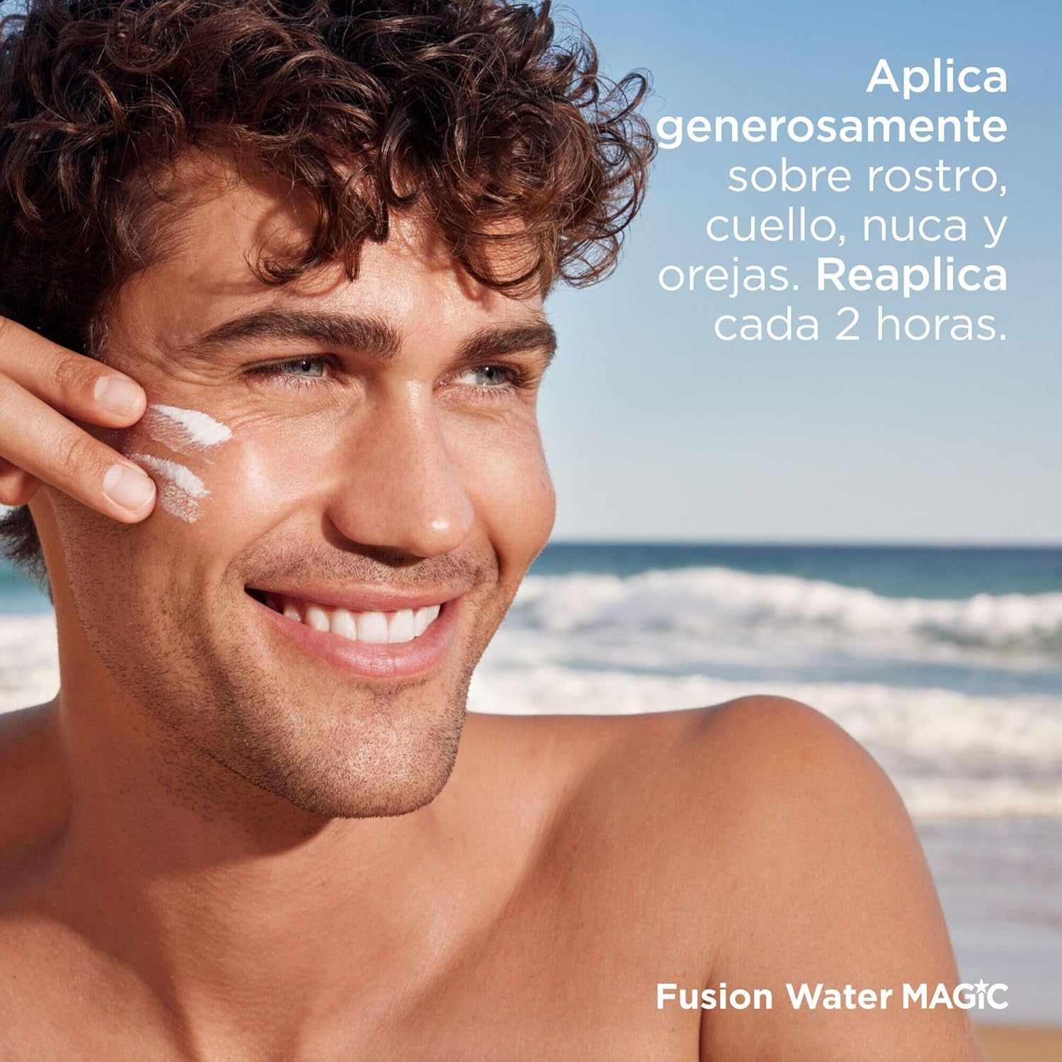 ISDIN Fotoprotección Fusion Water MAGIC SPF 50, Protector Solar Facial De Textura Ligera Y Fase Externa Acuosa Con Tacto Final Sedoso, 50Ml